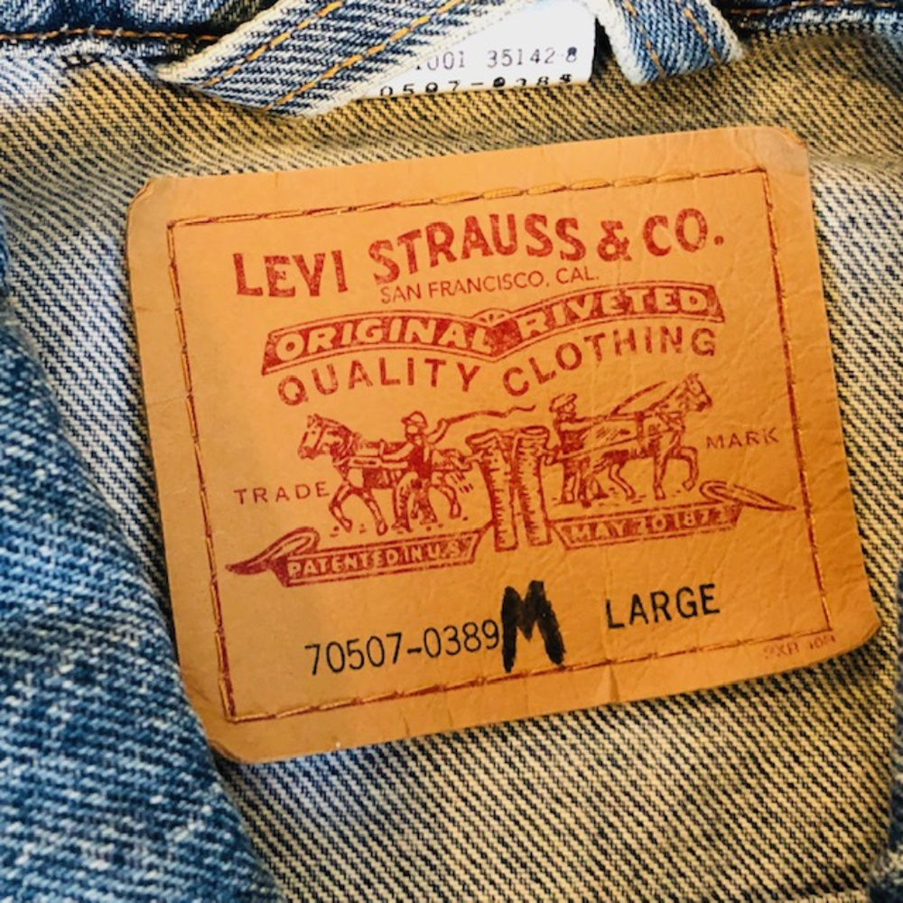 Harley Davidson Patch Levis Denim Jacket Vtg Coat - image 4